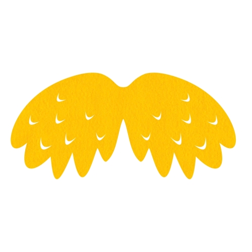 SKRZYDŁA PTASZEK FILCOWE MAŁE JEDNOWARSTWOWE ZŁOTOŻÓŁTE 46x23cm