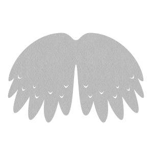 SKRZYDŁA PTASZEK FILCOWE DUŻE JEDNOWARSTWOWE SZARE 58x40cm