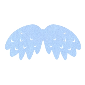 SKRZYDŁA PTASZEK FILCOWE MAŁE JEDNOWARSTWOWE BŁĘKITNE 46x23cm