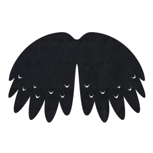 SKRZYDŁA PTASZEK FILCOWE DUŻE JEDNOWARSTWOWE CZARNE 58x40cm