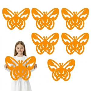 ZESTAW MAXI FRONTÓW MOTYLEK FILCOWY POMARAŃCZOWY 45x36cm 6szt