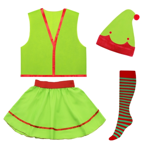 ZESTAW ELF ZIELONY 116-128 4el