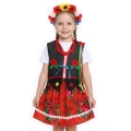 ZESTAW KRAKOWIANKA CZARNO-CZERWONY 116-128 4el