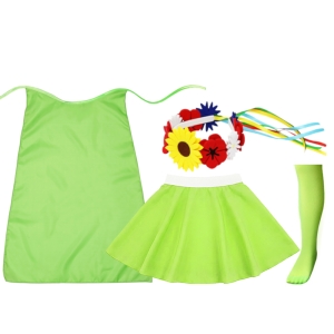 ZESTAW WIOSNA ZIELONY PELERYNA 55cm 4el