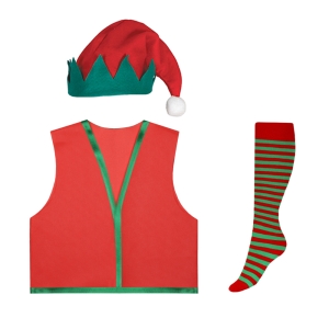 ZESTAW ELF CZERWONY 116-128 3el