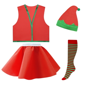 ZESTAW ELF CZERWONY 116-128 4el