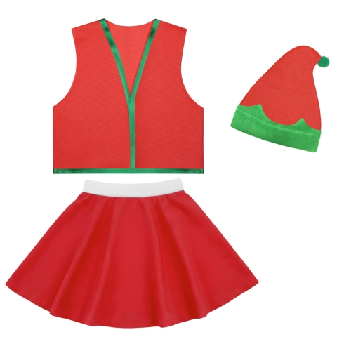 ZESTAW ELF CZERWONY 116-128 3el