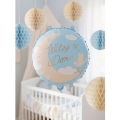 BALON PARTY DECO WITAJ W DOMU KSIĘŻYC CHMURKI OKRĄGŁY BŁĘKITNY 18'' 45cm