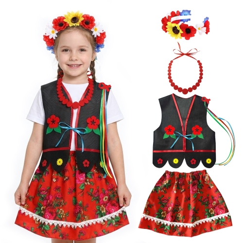 ZESTAW KRAKOWIANKA CZARNO-CZERWONY 98-110 4el