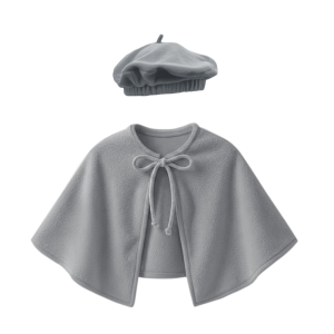 ZESTAW PELERYNA I BERET SZARY L/XL 2el
