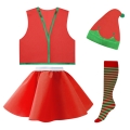 ZESTAW ELF CZERWONY 134-140 4el
