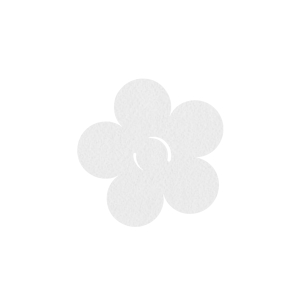 FRONT KWIATEK FILCOWY BIAŁY 5cm
