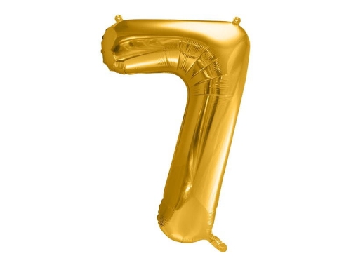BALON DECO CYFRA 7 ZŁOTY 34'' 86cm