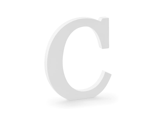 LITERA C DREWNIANA BIAŁA 17x20cm
