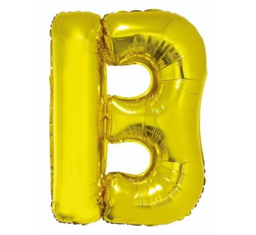 BALON LITERA B ZŁOTY 34'' 86cm