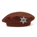 BERET SREBRNA GWIAZDA KOWBOJA POLAR BRĄZOWY
