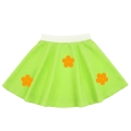 SPÓDNICZKA KWIATKI PONGEE POMARAŃCZOWO-J.ZIELONA M