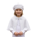 ZESTAW PELERYNA I BERET BIAŁY L/XL 2el