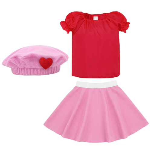 ZESTAW SERCE RÓŻOWO-CZERWONY 98-110 3el