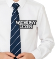 PRZYPINKA NAPIS WZOROWY UCZEŃ FILCOWY CZARNO-BIAŁY 10x4cm