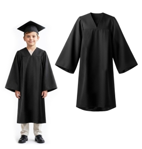 TOGA ABSOLWENTA PONGEE CZARNA 116-128