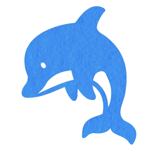 MAXI FRONT DELFIN FILCOWY NIEBIESKI 36x44cm