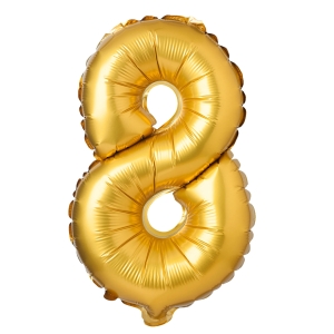 BALON CYFRA 8 ZŁOTY 27" 69cm