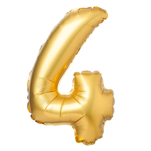 BALON CYFRA 4 ZŁOTY 91cm