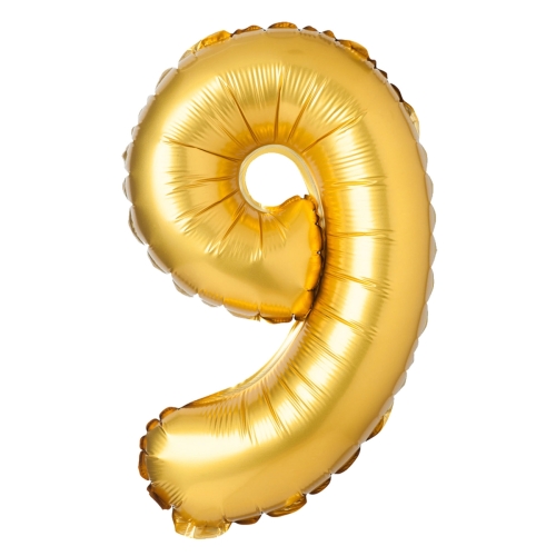 BALON CYFRA 9 ZŁOTY 91cm