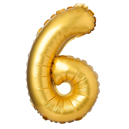 BALON CYFRA 6 ZŁOTY 91cm