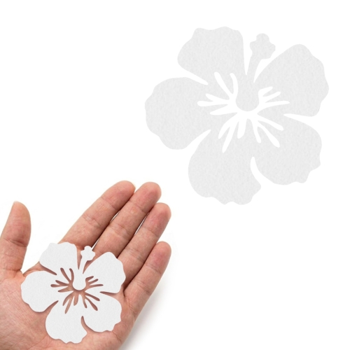 FRONT KWIATEK HIBISKUS FILCOWY BIAŁY 6x5,5cm