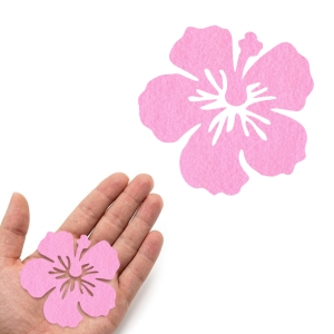 FRONT KWIATEK HIBISKUS FILCOWY RÓŻOWY 6x5,5cm