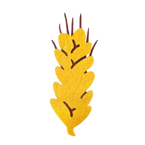EMBLEMAT KŁOS Z PODKŁADEM FILCOWY ŻÓŁTY 3x9,5cm