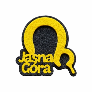 EMBLEMAT NAPIS JASNA GÓRA FILCOWY CZARNO-ZŁOTOŻÓŁTY 7x7,5cm