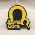 EMBLEMAT NAPIS JASNA GÓRA FILCOWY CZARNO-ZŁOTOŻÓŁTY 7x7,5cm