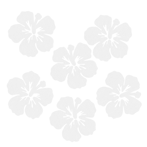 ZESTAW FRONTÓW KWIATEK HIBISKUS FILCOWE BIAŁY 6x5,5cm 6szt