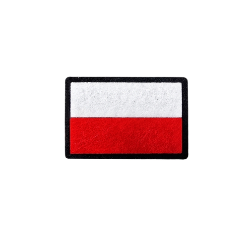 EMBLEMAT FLAGA POLSKI PROSTA FILCOWY BIAŁO-CZERWONY 5,5x4,5cm