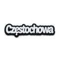 EMBLEMAT NAPIS CZĘSTOCHOWA FILCOWY CZARNO-BIAŁY 12x3cm