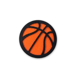 EMBLEMAT PIŁKA KOSZYKOWA FILCOWY POMARAŃCZOWO-CZARNY 5,5cm