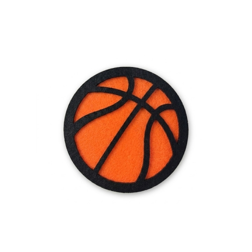 EMBLEMAT PIŁKA KOSZYKOWA FILCOWY POMARAŃCZOWO-CZARNY 5,5cm