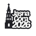 EMBLEMAT NAPIS JASNA GÓRA 2026 FILCOWY CZARNO-BIAŁY 8x8cm