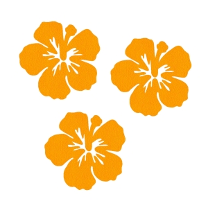 ZESTAW FRONTÓW KWIATEK HIBISKUS FILCOWE POMARAŃCZOWY 6x5,5cm 3szt