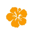 ZESTAW FRONTÓW KWIATEK HIBISKUS FILCOWE POMARAŃCZOWY 6x5,5cm 3szt