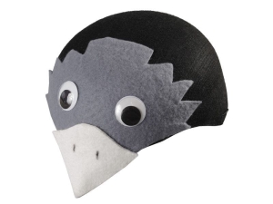 CZAPKA GOŁĄB RUCHOME OCZY SZARO-CZARNA