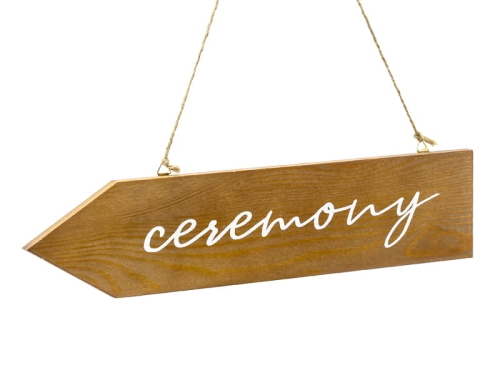 DROGOWSKAZ CEREMONY DREWNIANY 36x7,5cm