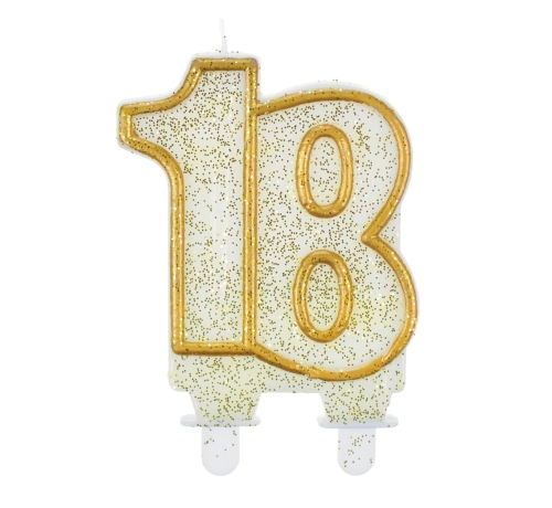 ŚWIECZKA LICZBA 18 ZŁOTA 1szt