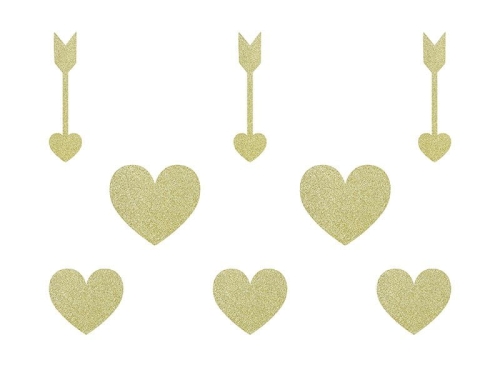 DEKORACJA SERCA I STRZAŁY ZŁOTA 8el