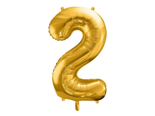 BALON DECO CYFRA 2 ZŁOTY 34'' 86cm