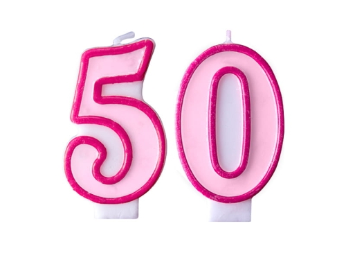 ZESTAW ŚWIECZKI 50 RÓŻOWE 2szt