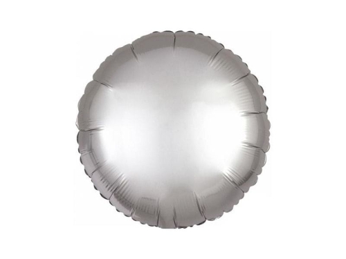BALON OKRĄGŁY SATYNOWY SREBRNY 17'' 43cm
